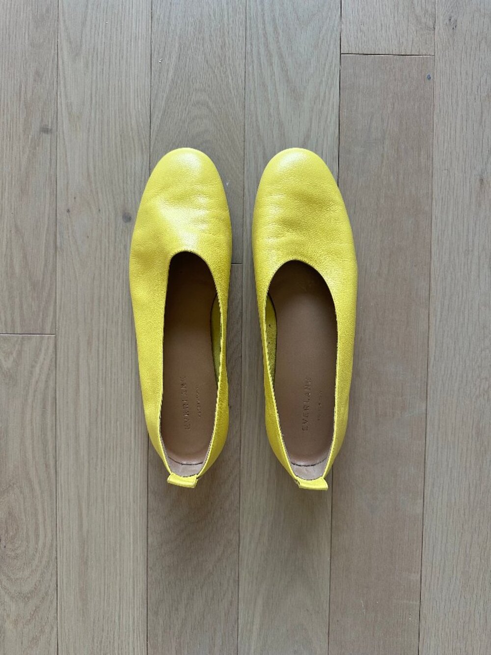 Everlane The Day Glove Leather Ballet Flats Yellow 9